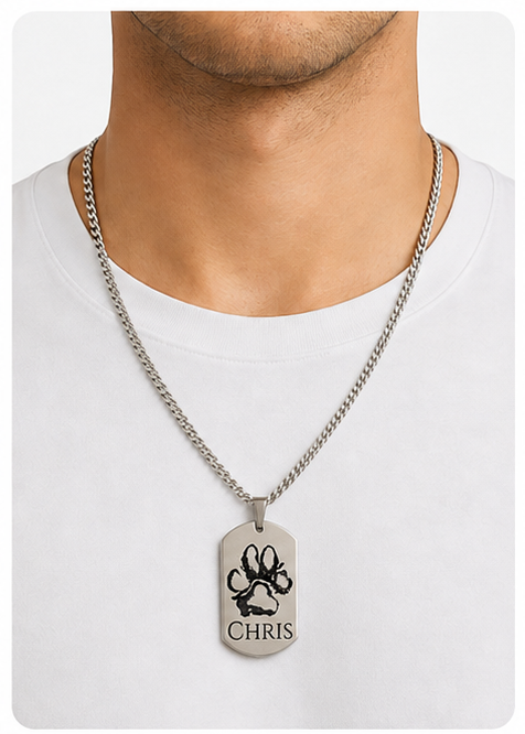 Personalized Memorial Dog Tag Necklace example