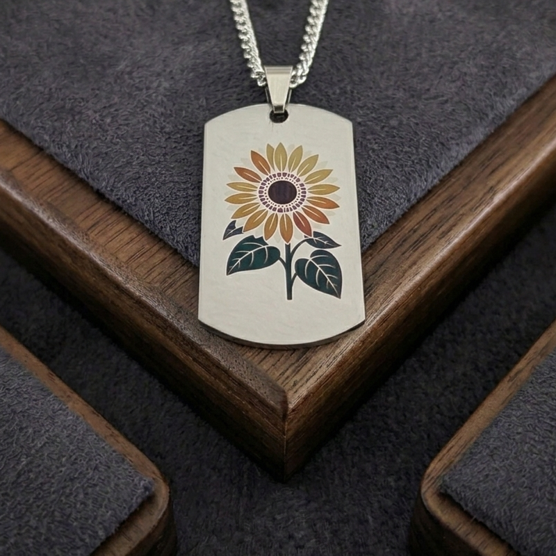 Stainless Steel Sunflower Pendant