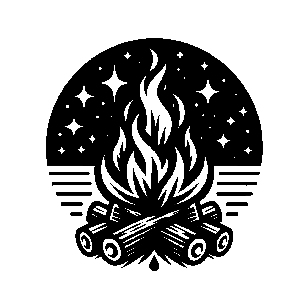 Clip-art design: campfire JPT-OD-F2-UV CB-SS-LTR-WD-CRK-LTHR DE