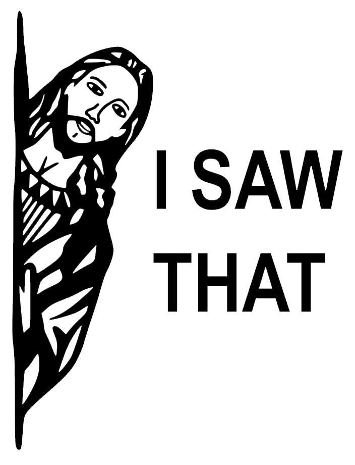 Clip-art design: i-saw-that1 JPT-OD-F2-UV CB-SS-LTR-WD-CRK-NPR-LTHR DE