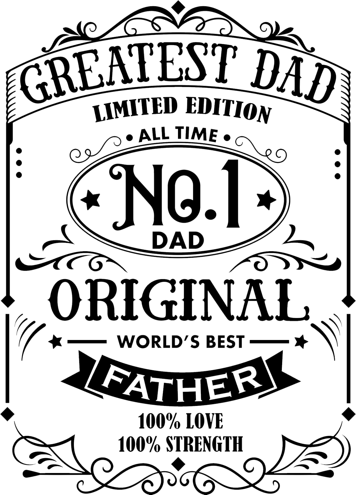 Clip-art design: greatest-dad JPT-OD-F2-UV GR DE-LTE