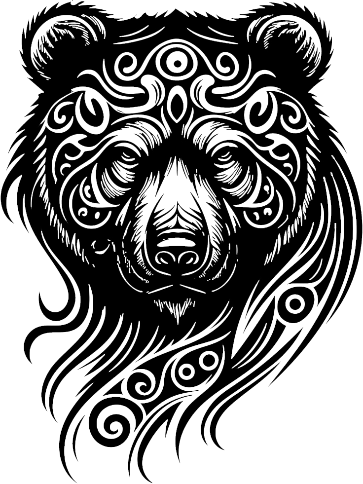 Clip-art design: bear JPT-OD-F2-UV CB-SS-LTR-WD-CRK-LTHR DE
